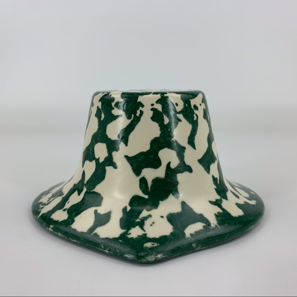 2/$25 Heart Shaped Green and Off-White Ceramic Votive Candle Holder - Picture 11 of 15